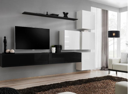 Design Wall unit sideboard 2x wall cabinet TV cabinet lowboard 7 pieces. Set of furnishings