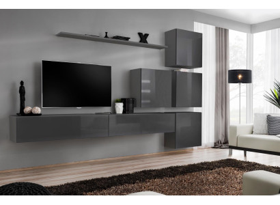 Gray Modern Wall unit Living room Design TV Stand Luxury Sideboard Wardrobe new