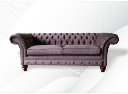 Chesterfield Couch Upholstery Classic r Leather Textile 3 Seater Sofa Three Seater