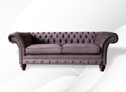 Chesterfield Couch Upholstery Classic r Leather Textile 3 Seater Sofa Three Seater