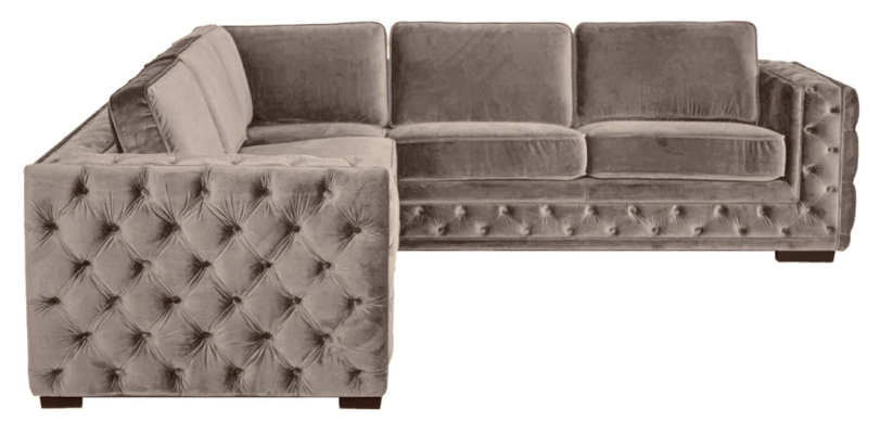 chesterfield couch luxury velvet fabric couchen sofa set buttons upholstery new beige
