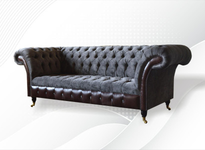 Chesterfield 3 Seater Living room Couch Sofa Upholstery Seat Textile Fabric