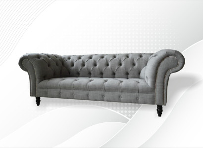 Chesterfield 3 Seater Designer Sofa Upholstery Sofas Couches Fabric Textile