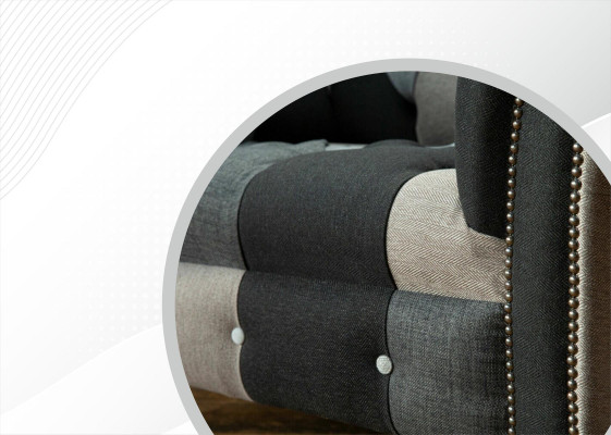 Chesterfield Design Couch Fabric Armchair 1.5 Seater Sofas Upholstery Lounge Club new