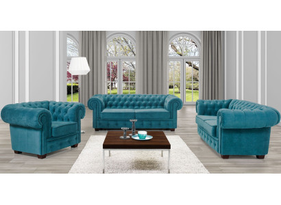 Sofa set Sofa Couch 3+2+1 - Suite Bed function Chesterfield sofa set