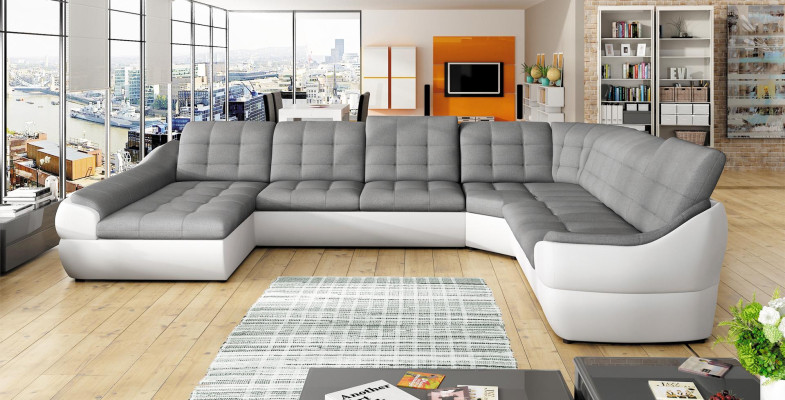 Sofa Sofa bed Living landscape with Bed function + bed base Corner sofa U Couch