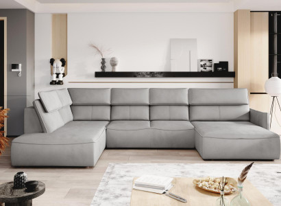 Luxury Design Corner Sofa Couch Upholstery Seat Leather Suite Living Landscape Furniture