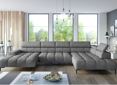 Fabric U-shape Couch Living landscape Corner sofa Bed function Modern Design Sofa Textile