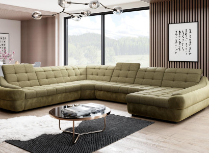 Sofa Couch Upholstery Suite Living landscape Design Corner sofa Textile new U-shape new
