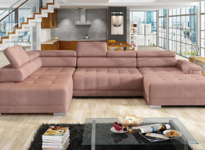 Corner sofa U-shape Sofa Living landscape Design Fabric Sofas Bed function Sleep Couch
