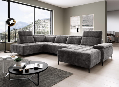 Sofa Bed function Couch Textile Sofa Living landscape Leather Design Corner sofa U-shape