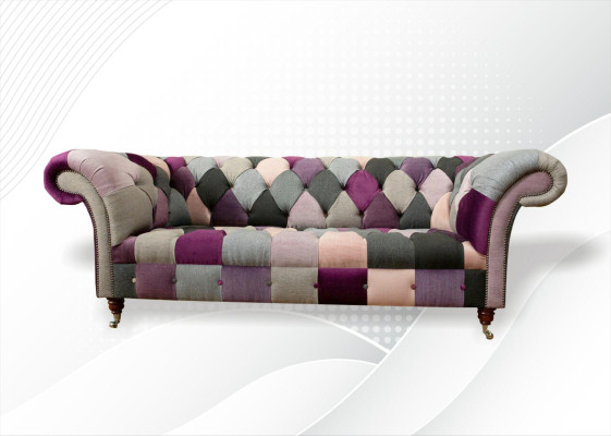 Chesterfield 3 Seater Designer Furniture new Modern Design Textile Living room Couches