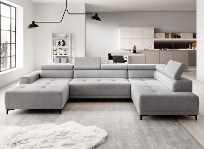 Design Corner sofa Sofa L-shape Bed function Couch Upholstery Seat Corner Sofas Textile new
