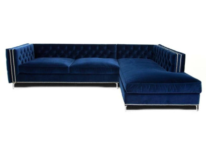 Corner sofa Blue Living landscape xxl Furniture Design Couch Corner suite Upholstery big Chesterfield