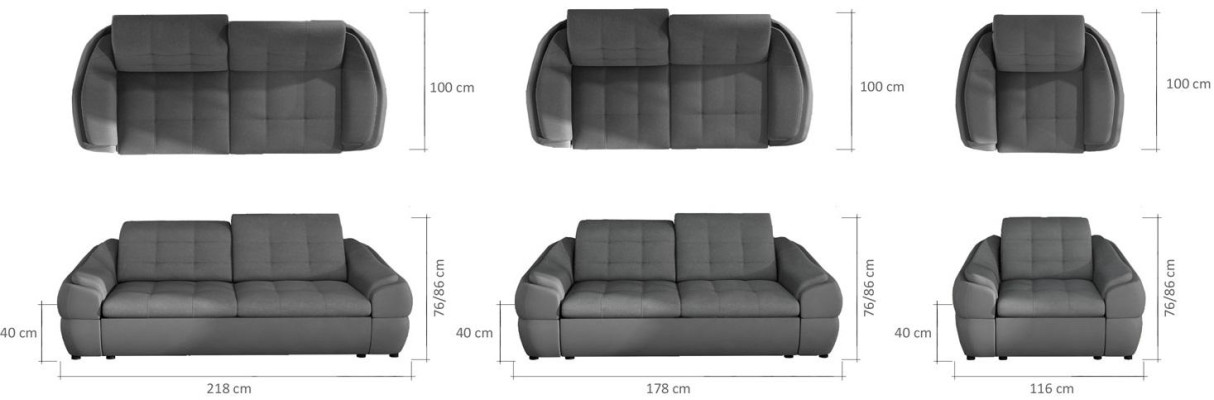 Sofa set Sofa Couch 3+1+1 Suite with Relax Function Couch Set Upholstery