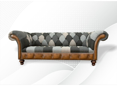 Chesterfield Multicolored 3 Seater Sofa Three Seater Design Couches Upholstery Textile