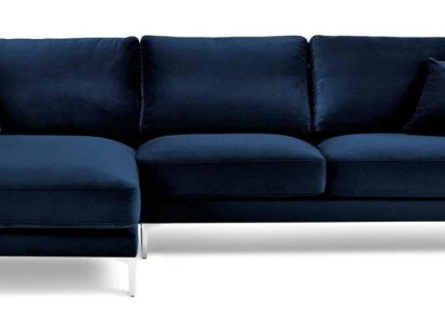Corner sofa Blue Living landscape Couch Corner suite Upholstery Italian Furniture Design