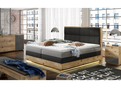 Box Spring Bed Beds Textile Luxury Upholstery Furniture Wood Design Bed Bedroom
