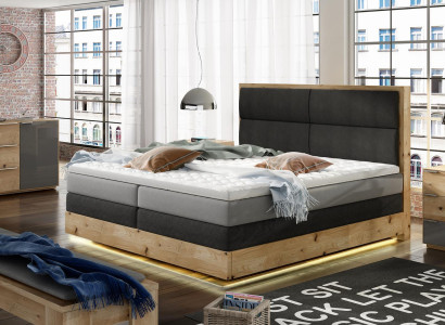 Box Spring Bed Beds Textile Luxury Upholstery Furniture Wood Design Bed Bedroom