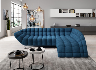 Blue's Corner sofa Leather L-shape Living landscape Couch Eck Suite Upholstery Furniture Fabric