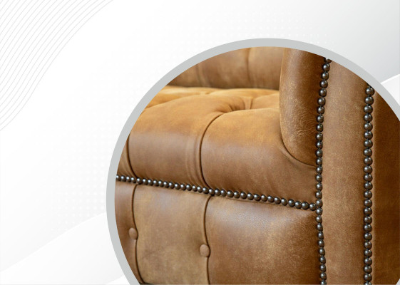 Chesterfield 4 Seater Light Brown Modern Design Couches Leather Sofa Creative Furniture