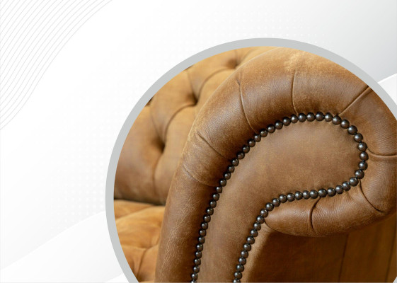 Chesterfield 4 Seater Light Brown Modern Design Couches Leather Sofa Creative Furniture