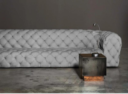 Gray Chesterfield Living room Modern Design Couches Sofa Furniture Fabric Big xxl new