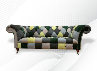 Chesterfield 3 Seater Multicolored Living room Design Couches Sofa Designer Furniture