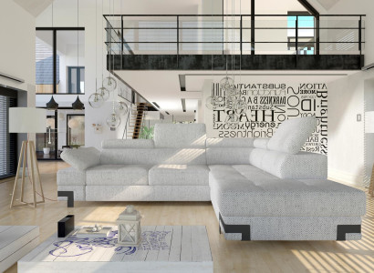 Corner sofa Gray Fabric L-shape Sofa Couch Design Couch Upholstery Textile Modern Sofas