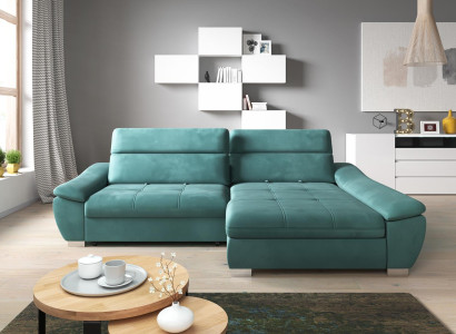 Corner sofa Sofa Couch Upholstery Corner suite L-shape Multifunction Textile Living landscape