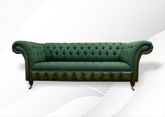 Chesterfield 3 Seater Dark Green Living room Design Couches Upholstery Sofa Textile