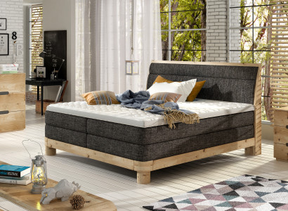 Oak Real wood Bed Box Spring Beds Solid Double Wood Upholstery Design