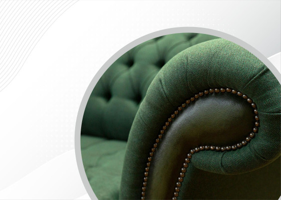 Chesterfield 3 Seater Dark Green Living room Design Couches Upholstery Sofa Textile