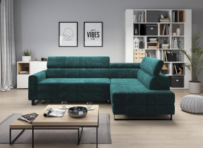 Green Corner sofa Textile Sofa Upholstered Set Modern Couch Living landscape L-shape