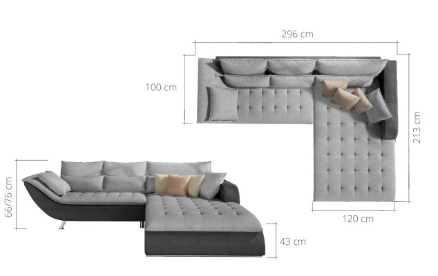 Fabric L-shape Couch Living landscape Decor Corner sofa Suite Modern Design Sofa
