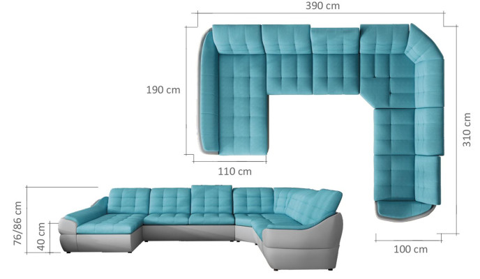Stylish Modern Sofa Sofa bed Living landscape Corner sofa U Couch new