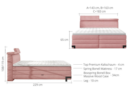 Designer Bed Bedroom Beds Textile Hotel Luxury Upholstery Box Spring Bed Furniture