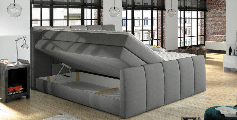 BOXSPRINGBETT DESIGN Bed TOPPER SPRING CORE Double bed Upholstered bed with bed base