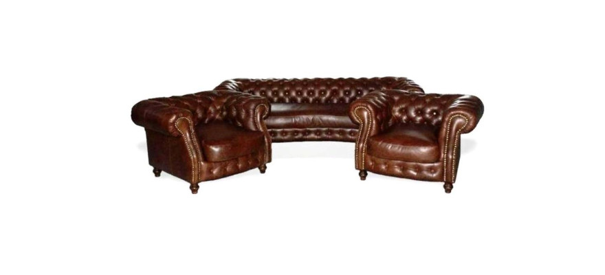 Chesterfield Brown Corner sofa Sofa Couch Upholstery Corner suite Living room