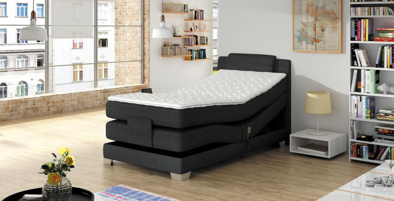 BOX SPRING BED DESIGN Bed TOPPER SPRING CORE Upholstered bed 100 x 200 cm ELECTRIC