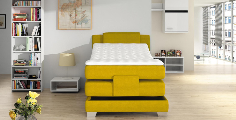 BOX SPRING BED DESIGN Bed TOPPER SPRING CORE Upholstered bed 100 x 200 cm ELECTRIC