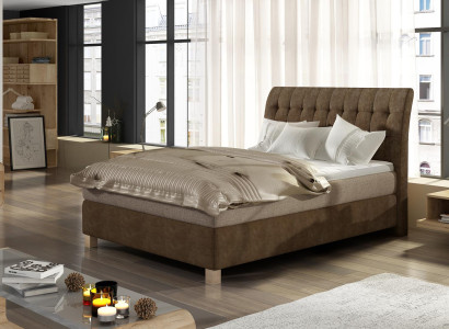 Design Beds 140x200cm Double Bed Furniture Furnishings Bedroom Box Spring Bed
