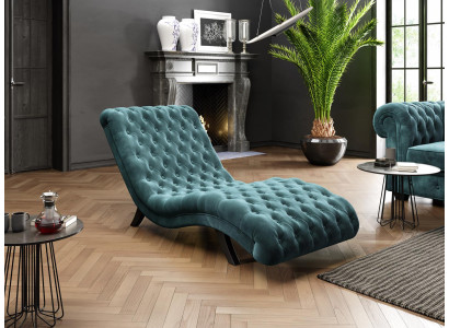Lounge Sofa Chesterfield Couch Sofa Lounger Wood Metal Chaise Longue Relaxation Lounger
