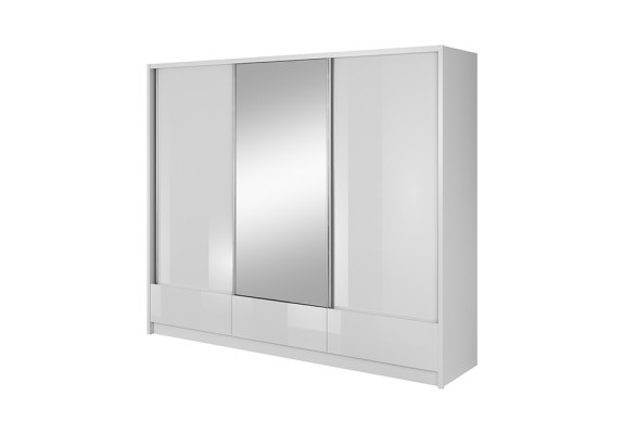 Large Bedroom Floating Doors Wardrobe 250cm Clothes Cabinets