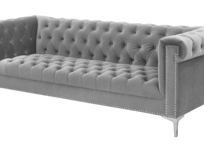 Gray Chesterfield Three Seater Fabric Living room Design Couches Upholstery Sofas new