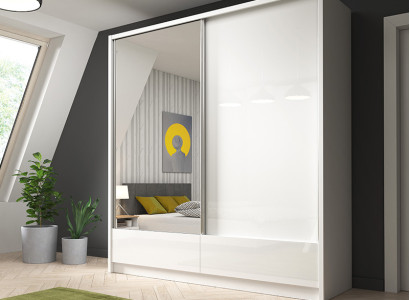 Coat rack storage 200cm Shelf Wardrobe Archive Sliding doors Sliding doors Office