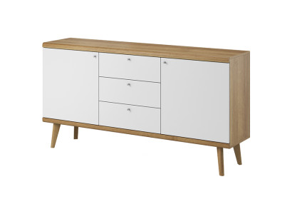 Modern Wood XXL Low Chest of drawers 107cm Sideboard Boards Living room cupboard Chests of drawers