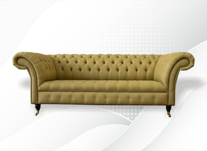 Chesterfield 3 Seater Yellow Living room Design Couches Upholstery Sofa Sofas Textile