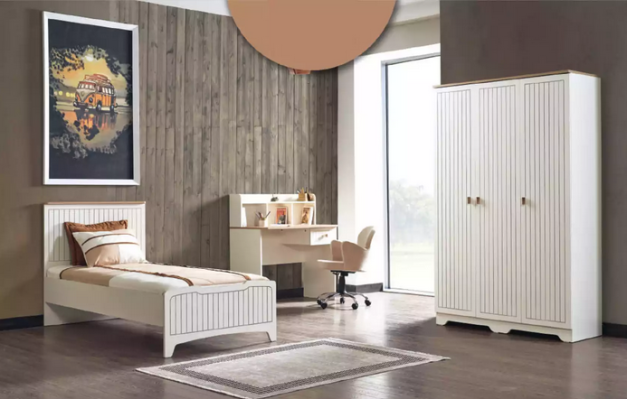 Modern Complete Youth Room Luxury Childrens Room Set 3pcs White