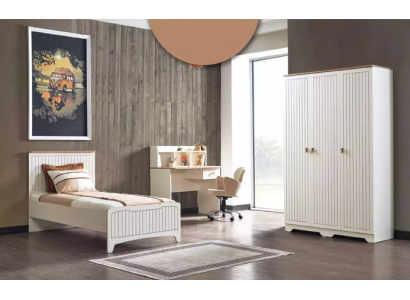 Modern Complete Youth Room Luxury Childrens Room Set 3pcs White